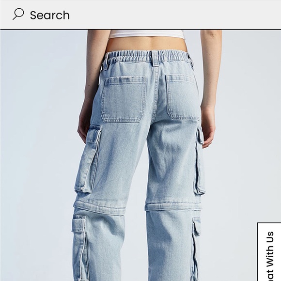 NWT PacSun Light Blue Zip Off Low Rise Puddle Jeans - Picture 8 of 16